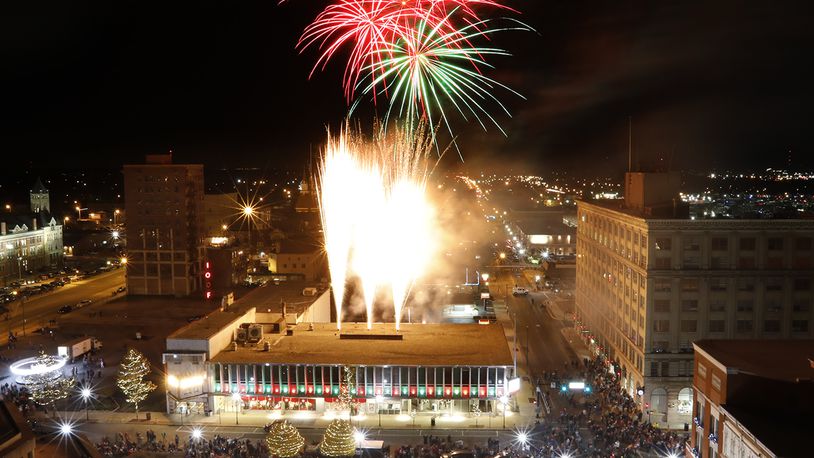 Fireworks burst over downtown Springfield during the 2016 Holiday in the City festival evening. Bill Lackey/Staff