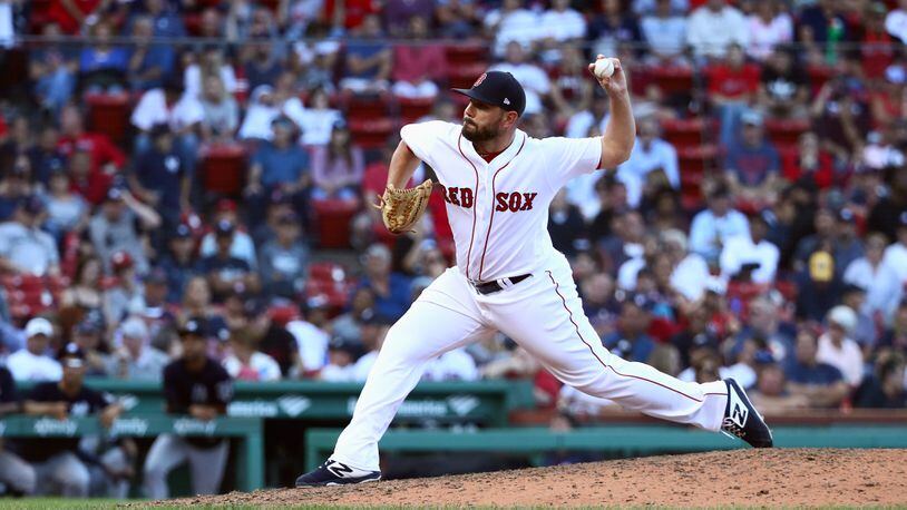 Robby Scott #63 of the Boston Red Sox pitches at the top of the ninth inning of the game against the New York Yankees at Fenway Park on September 29, 2018 in Boston, Massachusetts. (Photo by Omar Rawlings/Getty Images)