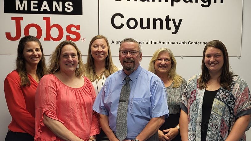 A group photo of the Champaign County OhioMeansJobs team involved in providing veteran services. Submitted