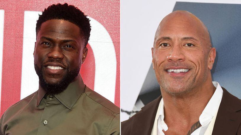 Hart & Johnson have appeared in “Central Intelligence,” “Jumanji: Welcome to the Jungle,” “Fast & Furious Presents: Hobbs & Shaw,” and “Jumanji: The Next Level.” (Photo by Jamie McCarthy/Getty Images) [L] | (Photo by Jon Kopaloff/Getty Images) [R]