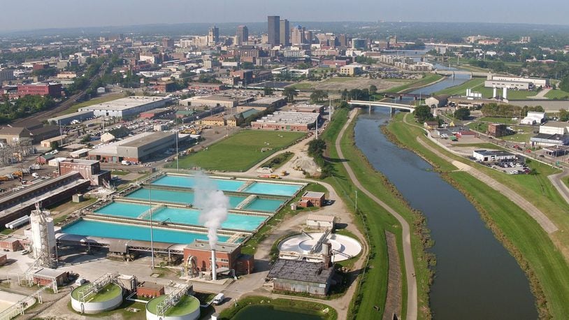The Mad River flows past the city of Dayton’s Ottawa water treatment plant on the east side of Dayton. TY GREENLEES / FILE