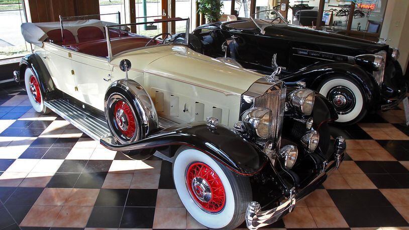 A  1930 Packard Model 734 Boat Tail Speedster sits in the showroom of America's Packard Museum.  Offered in five different body styles, only 39 Boat Tail cars were built and it is believed that only 11 survive.  Capable of speeds over 100 mph, the 4,250 lb. car cost $5,200.
©  Photograph by Skip Peterson