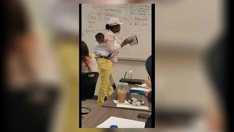 Georgia Gwinnett College assistant biology professor Ramata Sissoko Cissé is being praised for caring for one of her student's children during a recent class.
