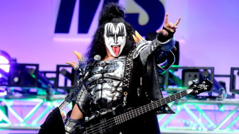 BEVERLY HILLS, CA - APRIL 15:  Musician Gene Simmons of KISS performs onstage during the 23rd Annual Race To Erase MS Gala at The Beverly Hilton Hotel on April 15, 2016 in Beverly Hills, California.  (Photo by Frederick M. Brown/Getty Images for Race To Erase MS)