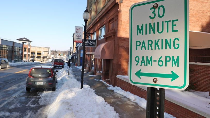 A parking sign along North Fountain Avenue limits parking to 30 minutes. BILL LACKEY/STAFF