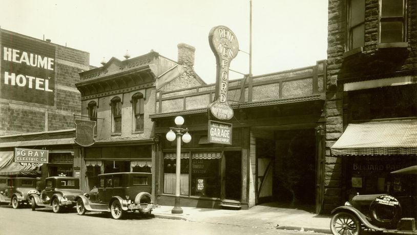 This 1927 photo shows businesses on the east side of North Fountain Avenue. PHOTO COURTESY OF THE CLARK COUNTY HISTORICAL SOCIETY