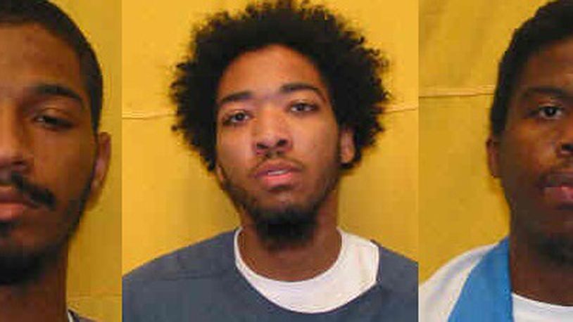 Devonte Pigue, left, Jalen Baxter, center, and Kevin Byrd, right, have been sent to prison in connection with a fight at the Tri-County Jail in Champaign County.