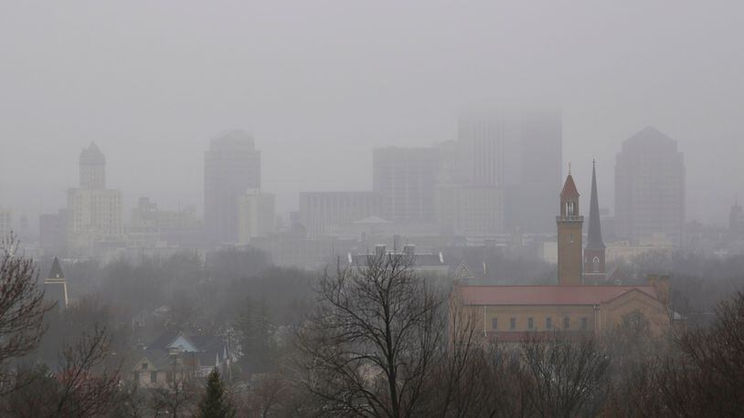 Foggy Dayton Skyline
