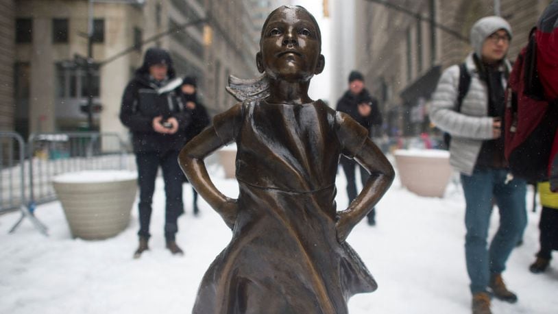 The Fearless Girl statue stands in New York's financial district.