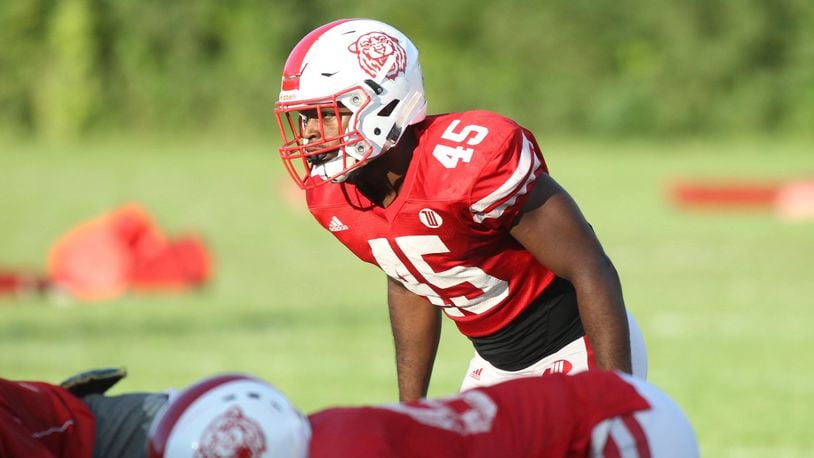 Wittenberg’s Jonathan Seay practices on Wednesday, Sept. 26, 2018, in Springfield. David Jablonski/Staff