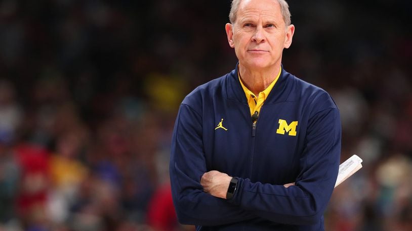 Michigan head coach John Beilein looks on during practice before the 2018 Men’s NCAA Final Four at the Alamodome on March 30, 2018 in San Antonio. The well-traveled Beilein will look to get his first national championship on Monday when his Wolverines take on Villanova. CREDIT: Tom Pennington/Getty Images