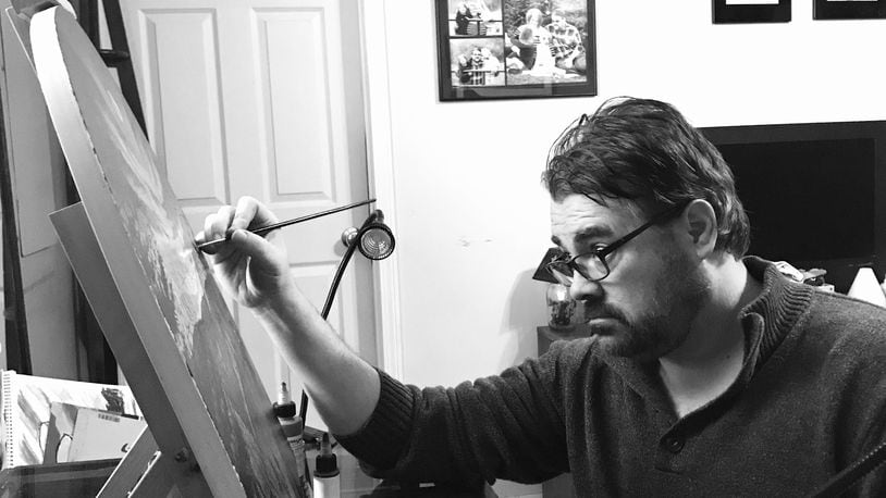 Mike Ousley is an art teacher at Horace Mann Elementary in Springfield and  will be featured in his first solo art exhibition in New York through the middle of February. Photo provided by Springfield City School District.