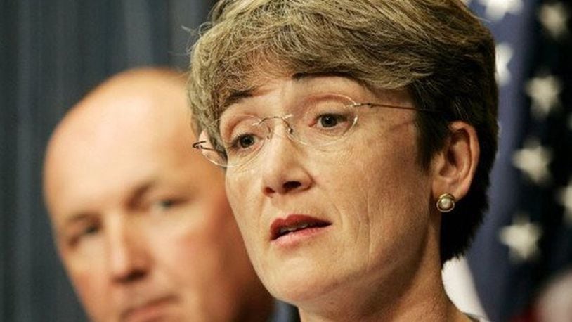 Then Rep. Heather Wilson, R-N.M., speaks during a news conference at the U.S. Capitol in September 2006. Photo by Win McNamee, Getty Images.