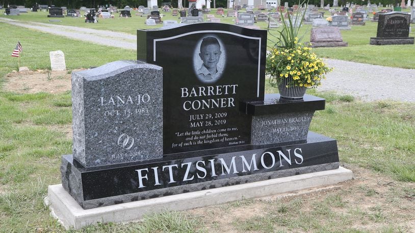 Barrett Fitzsimmons' headstone at the Myers Cemetery near North Hampton Wednesday, May 19, 2022. BILL LACKEY/STAFF