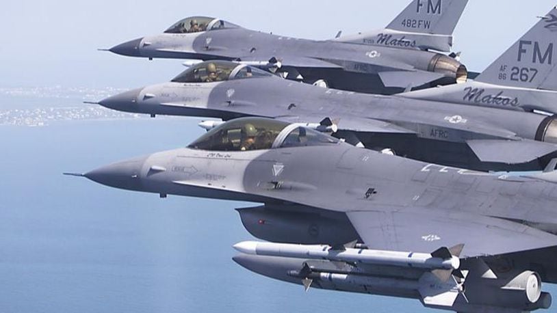 Jets similar to these F-16C fighter jets are scheduled to fly over Palm Beach County during an exercise on Wednesday, Feb. 14, 2018. Some could fly as low as 3,500 feet, authorities said. (Photo: Palm Beach Post)