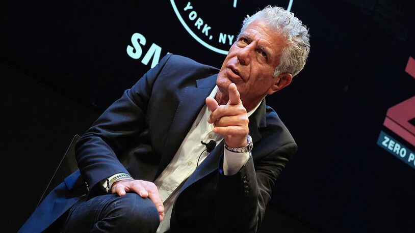 Celebrity chef Anthony Bourdain during a screening of "Anthony Bourdain Parts Unknown: Japan with Masa" at Samsung 837 on November 7, 2016 in New York. An auction of his personal items will raise money for his family and a scholarship fund.