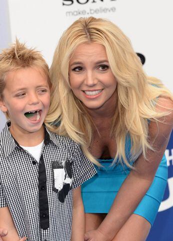 Britney Spears & Sons at Smurfs 2 Premiere