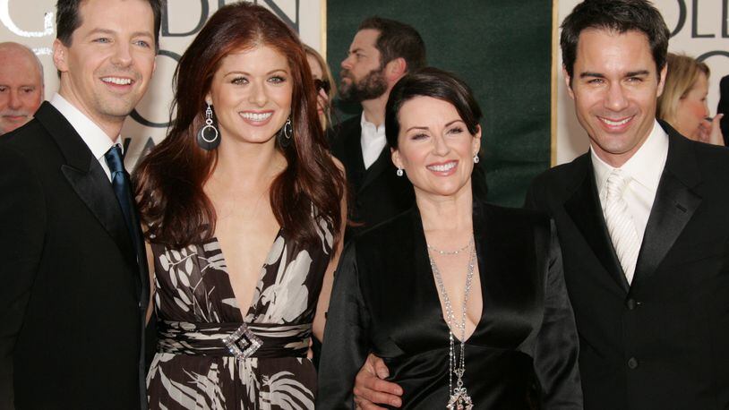 BEVERLY HILLS, CA - JANUARY 16: Actress Megan Mullally, Eric McCormack, Debra Messing, and Sean Hayes arrives to the 63rd Annual Golden Globe Awards at the Beverly Hilton on January 16, 2006 in Beverly Hills, California. (Photo by Frazer Harrison/Getty Images)