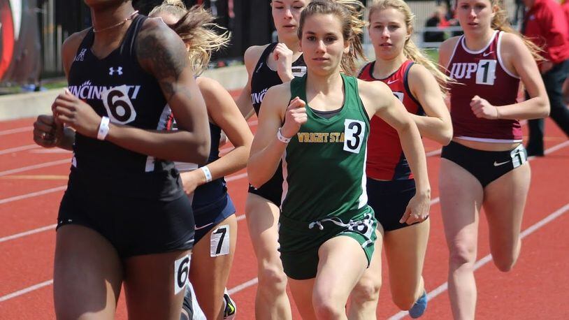 Wright State’s Victoria Angelopoulos during a recent meet. CONTRIBUTED