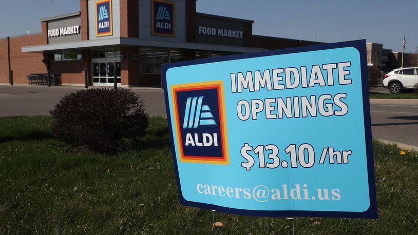 Aldi grocery stores are hiring in the Clark County area. BILL LACKEY/STAFF