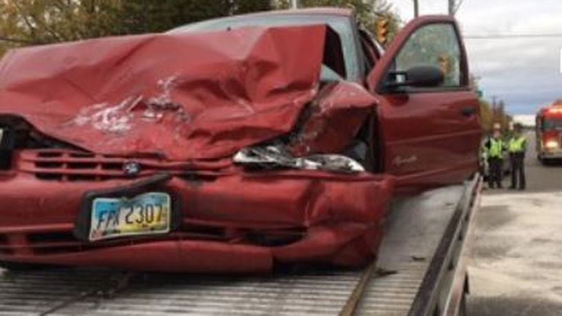 Pictured is a crash car from the accident that Killed Ruth Clensy in November.