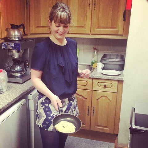 Pancakes at work with @taraweavers - day 58 #100happydays #pancakeday Photo posted by @emstargold