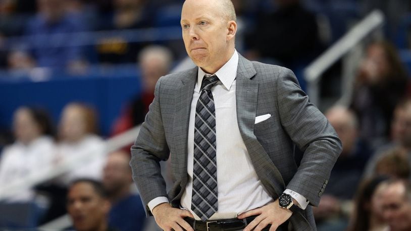 HARTFORD, CT - MARCH 11: Head coach Mick Cronin of the Cincinnati Bearcats looks on during the championship game of the AAC Basketball Tournament against the Southern Methodist Mustangs at the XL Center on March 11, 2017 in Hartford, Connecticut. (Photo by Maddie Meyer/Getty Images)
