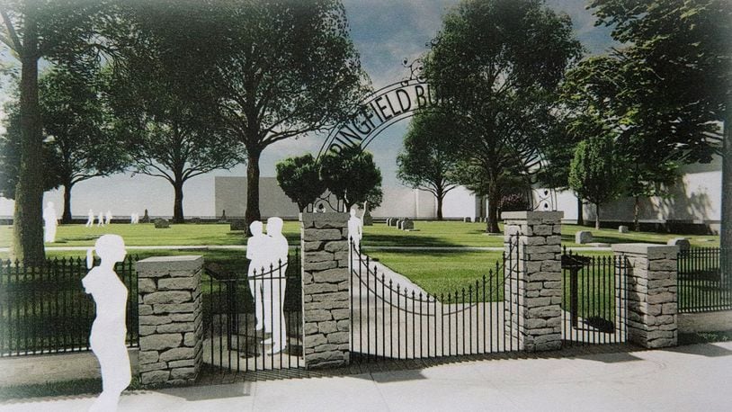 Artists rendering of the Springfield Burying Grounds. 