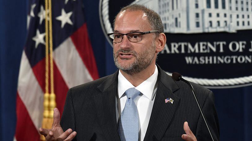 In this July 19, 2019, file photo, acting Director of the Bureau of Prisons Hugh Hurwitz speaks during a news conference at the Justice Department in Washington.