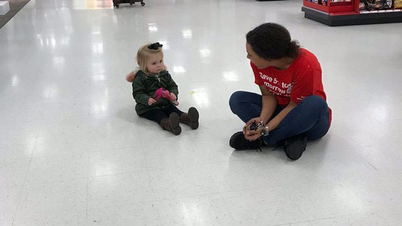 A mother thanked a Target employee for her response to her toddler when she had a tantrum.