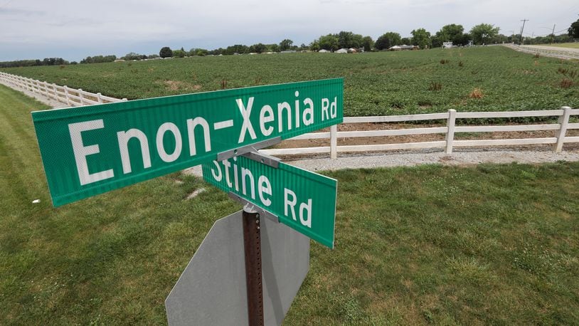 A farm field at the intersection of Enon-Xenia Road and Stine Road where a housing development has been proposed. BILL LACKEY/STAFF