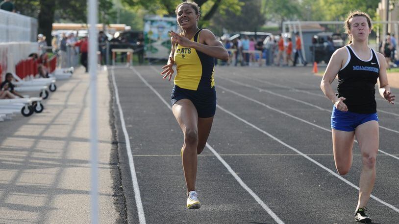 Springfield senior Takoya Massey finished sixth in both the 100- and 200-meter dashes at the Greater Western Ohio Conference division meet in Troy on Wednesday. Greg Billing / Contributed