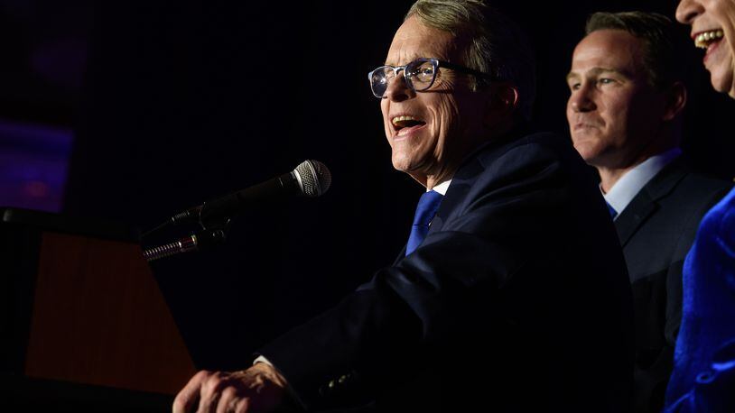 Republican Gubernatorial-elect Ohio Attorney General Mike DeWine gives his victory speech after winning the Ohio gubernatorial race at the Ohio Republican Party’s election night party at the Sheraton Capitol Square on November 6, 2018 in Columbus, Ohio. DeWine defeated Democratic Gubernatorial Candidate Richard Cordray to win the Ohio governorship. (Photo by Justin Merriman/Getty Images)