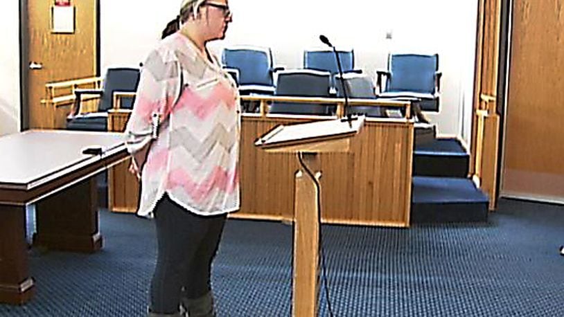 Kristina Burk appears in Clark County Municipal Court on Monday. Jeff Guerini/Staff