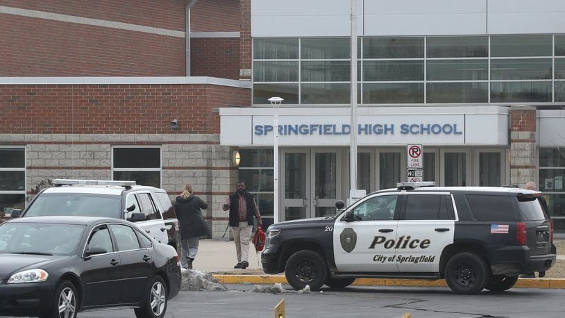 Springfield police responded to a large fight at Springfield High School this afternoon. BILL LACKEY/STAFF