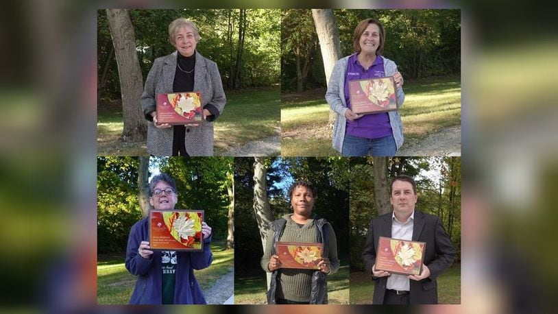 The 2022 Golden Leaf Award winners: Peggy Connolly (top left); Kathy Duffin (top right); Sevda Frohlich (bottom left); Tiffany Wanzo (bottom middle); and Woeber Mustard Company (Chris Woeber) (bottom right).
