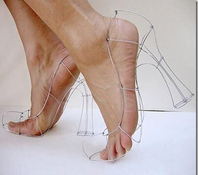 Wire frame high heels