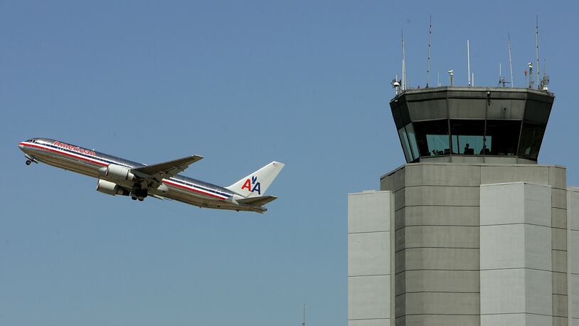 An American Airlines jet plane takes off from San Francisco International Airport.