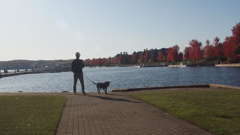 Photo of Ed and Teddy on a fall sniffari at Lake Michigan. CONTRIBUTED