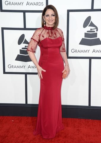 Red on the red carpet: Gloria Estefan