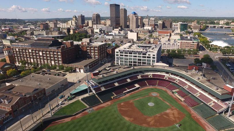 Fifth Third Field and the Delco Lofts in the Water Street District. TY GREENLEES / STAFF