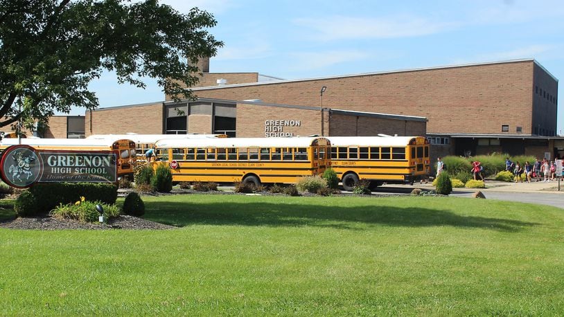 Students attending Greenon Local Schools were dismissed early on Monday because of the hot weather. JEFF GUERINI/STAFF