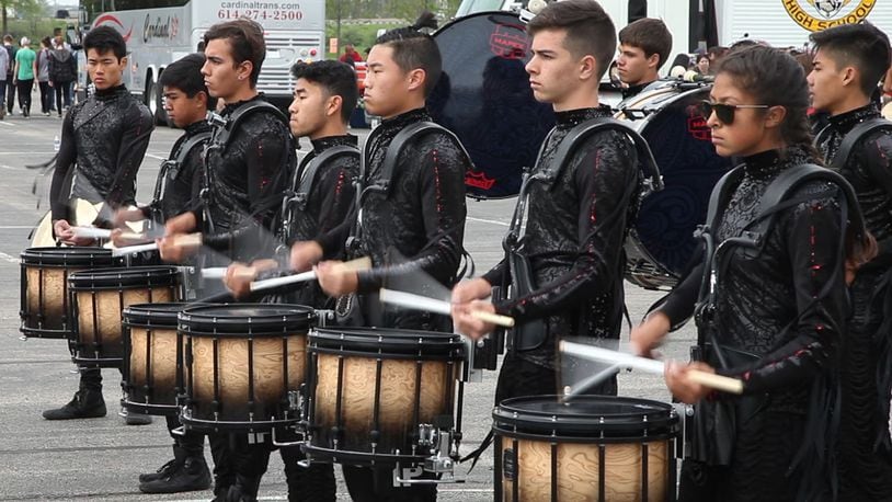 FILE PHOTO: More than 200 drum lines from places as far away as Thailand have converged in the Dayton region for WGI Sport of the Arts Percussion and Winds Championships.   TY GREENLEES / STAFF