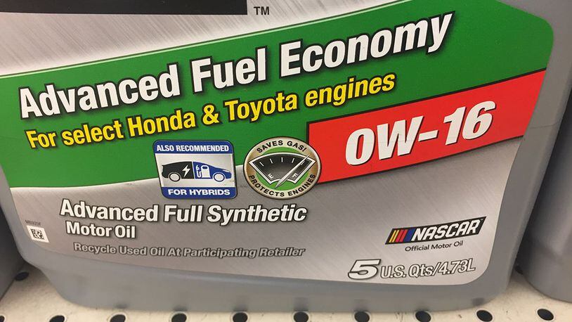 Some Honda and Toyota vehicles specify that SAE 0W-16 oil be used to help improve fuel economy. Using thinner engine oils has been a trend in the auto industry for many years. Photo by James Halderman