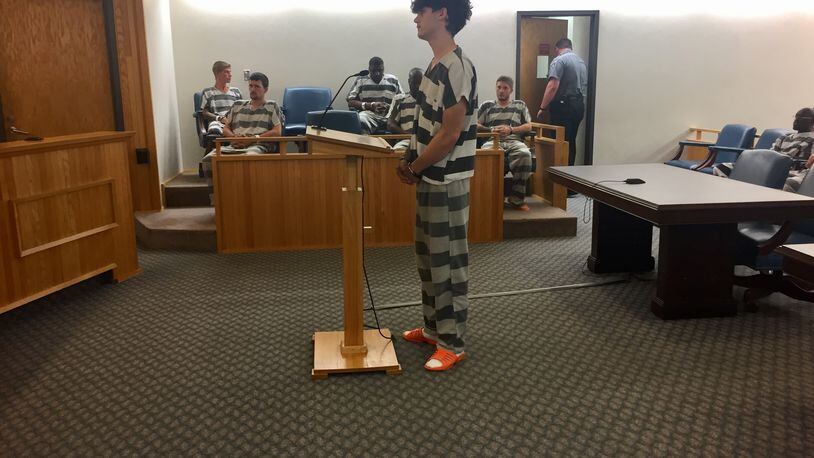 Brock See appears in Clark County Municipal Court on Monday. Jeff Guerini/Staff