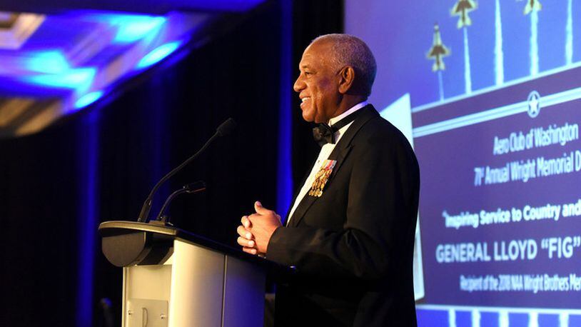 The 2018 Wright Brothers Memorial Trophy winner U.S. Air Force Gen. (Ret.) Lloyd Newton delivers remarks during the 71st National Aeronautics Association Wright Brothers Memorial Dinner in Washington, D.C., Dec. 14, 2018. According to a NAA press release, the trophy was created in 1948 and is presented annually to a Ҭiving American who has contributed significant public service of enduring value to aviation in the United States.Ӡ(U.S. Air Force photo by Staff Sgt. Rusty Frank)