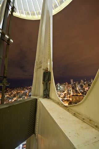 Space Needle and CenturyLink climber