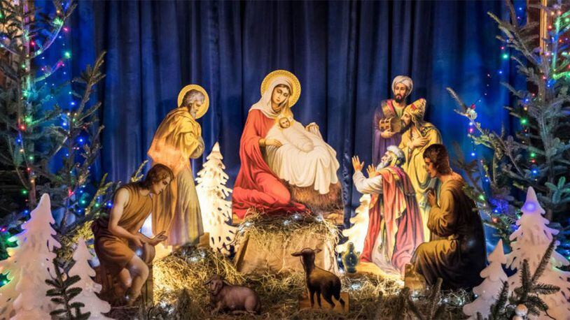 A less traditional nativity scene at a California church depicts Jesus, Mary and Joseph in cages.