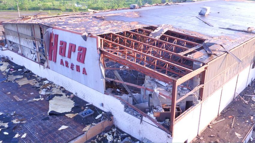In aftermath of tornadoes, here’s hoping some of Hara Arena survives
