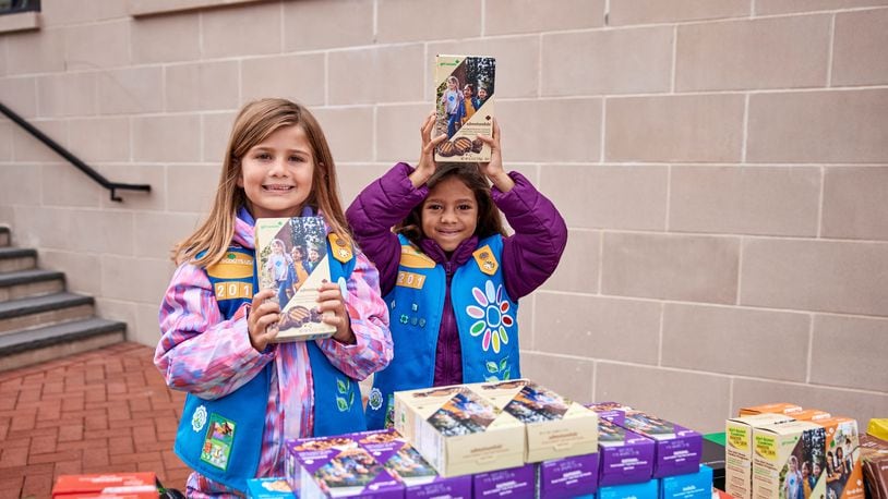 The 2023 Girl Scout cookie season started Friday, Feb. 17, and ends March 19. The Girl Scouts of Western Ohio celebrated the start of cookie season with the launch of the cookie finder, a website showing where people can find cookie booths and that allows customers to order cookies online. Photo courtesy the Girl Scouts of Western Ohio.
